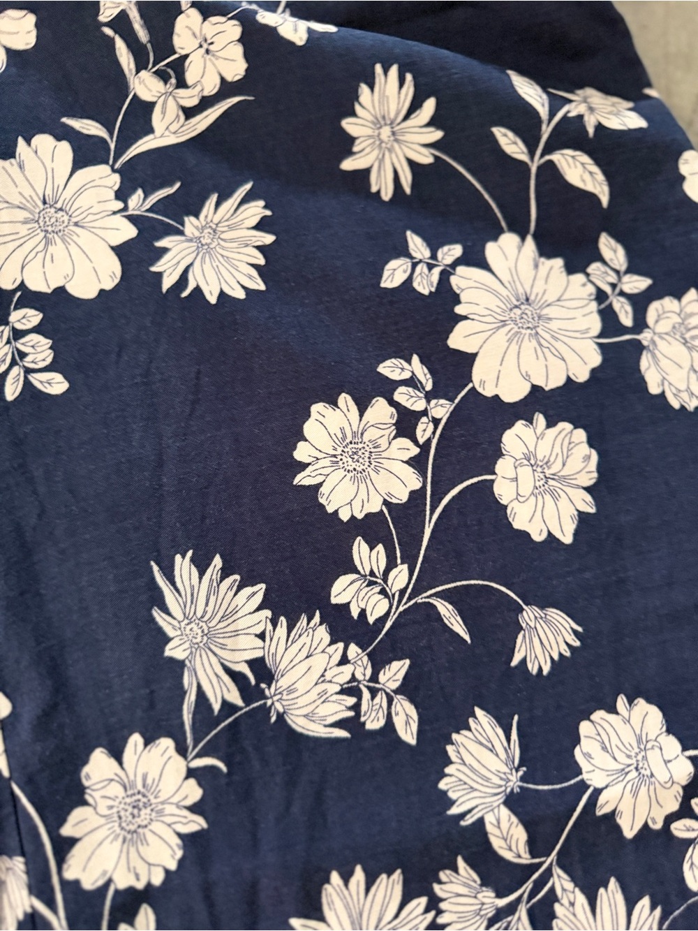 LOFT Navy Blue Floral Wide-Leg Pants - Picture 3 of 10